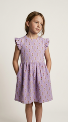 LC WAIKIKI Girls Textured Floral Printed Dress