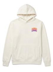 Women Retro Wavy Logo Fleece Hoodie in Off-White / Cream