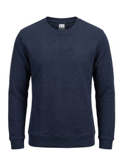 PB Men Textured Dark Blue Quilted Pullover