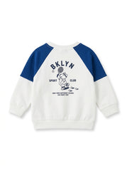 Kids "Sport Club" Colorblock Raglan Sweatshirt – Long Sleeve Crewneck Pullover