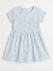 Gold Cactus-Print Short-Sleeve Top for Girls