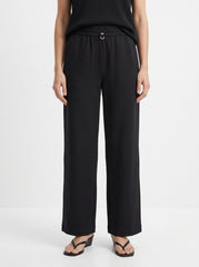 Women Black Drawstring Trousers