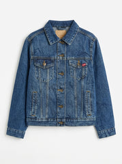Women Classic Medium Wash Denim Jacket