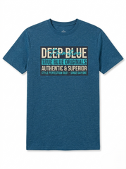 Men's Box Graphic Typographic T-Shirt – Heather Blue