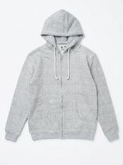 Women Textured Knit Full-Zip Hoodie in Heather Grey