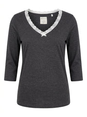 Women’s Lace-Trim V-Neck Lounge & Sleep Top