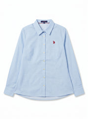 Women's Light Blue Micro-Geometric Shirt