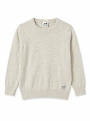 Kids' Fine-Knit Crewneck Sweater – Off-White / Cream
