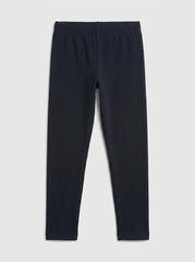 Girls' Classic Solid Black Stretch Cotton Leggings