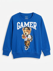 Boys' Royal Blue "GAMER" Bear Graphic Sweatshirt – Next