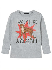 Imported Girls Cheetah Print Long-Sleeve