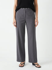 Women Charcoal Grey Tailored Trousers