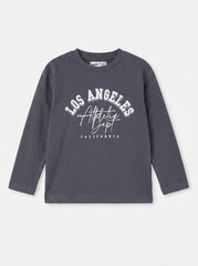 Kids' Charcoal Grey "LOS ANGELES" Graphic Long-Sleeve T-Shirt
