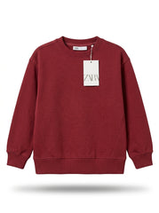 Girls' Classic Crewneck Fleece Sweatshirt – Burgundy Red