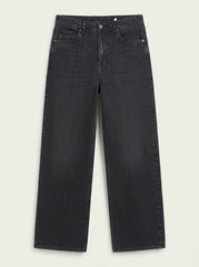 Vila Women High-Rise Baggy Fit Denim Jeans in Dark Charcoal