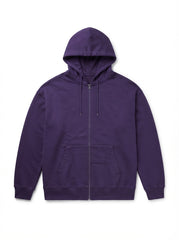 Minimalist Purple Unisex Zip-Up Hoodie | Streetwear