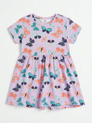Butterfly-Print Short-Sleeve Top for Girls