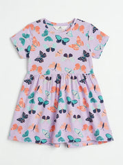 Butterfly-Print Short-Sleeve Top for Girls