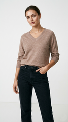 B.YOUNG WOMENS V NECK BASIC PULLOVER