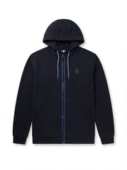Icon Hoodie Black Textured Knit Premium Men's Zip-Up