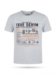 Men's Vintage Graphic Print Crew Neck T-Shirt – Light Grey Heather Casual Tee