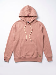 Women's Dusty Pink Fleece Hoodie with Contrast Drawstrings