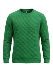Men Essential Emerald Textured Crewneck
