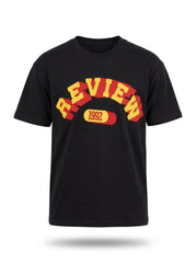 Men's Vintage Graphic T-Shirt – Black Retro Block Letter Casual Crewneck Tee