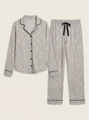 Oysho Monochrome Speckled Soft Cotton Pajama Co-Ord Set