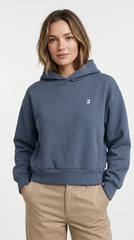 BERSHKA WOMENS BASIC FADED NAVY BLUE HOODIE