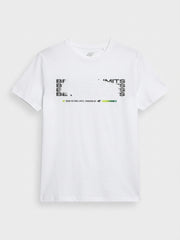 Men's Graphic Print Athletic T-Shirt – White Performance Workout Tee