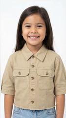 لڑکیاں پرنٹ شدہ ڈینم جیکٹ