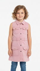 DL 1961 Girls Pink Twill Noelle Dress