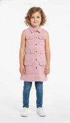 DL 1961 Girls Pink Twill Noelle Dress