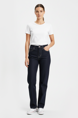 سیدھی باقاعدہ فٹ اونچی کمر والی جینز