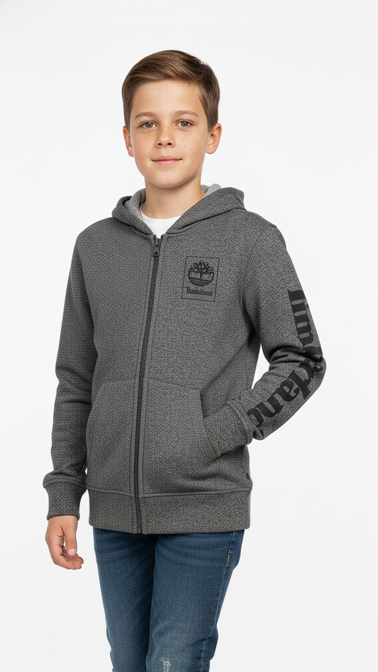 TIMBERLAND boys Charcoal Zip-Up Hoodie