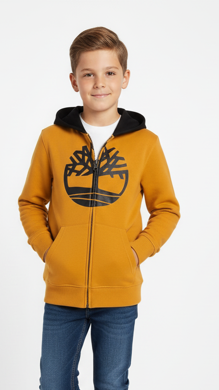 Timberland Boys Printed Full-Zip Hoodie