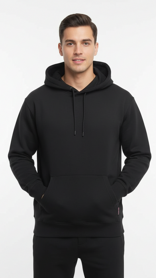 PSYCHO TUNA MENS BASIC BLACK HOODIE