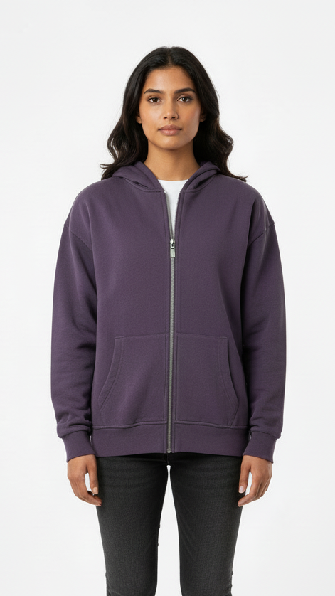 KLEINIGKEIT WOMENS ZIPP UP BASIC HOODIE