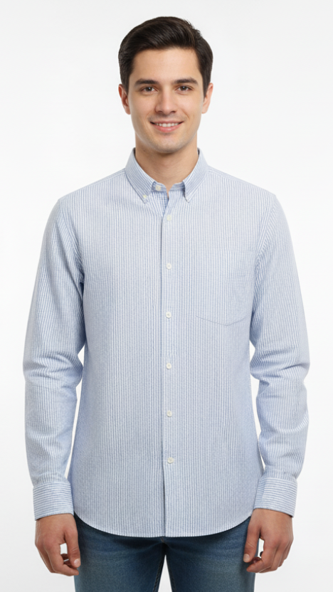 NXT MENS STRIPED REGULAR FIT SHIRT