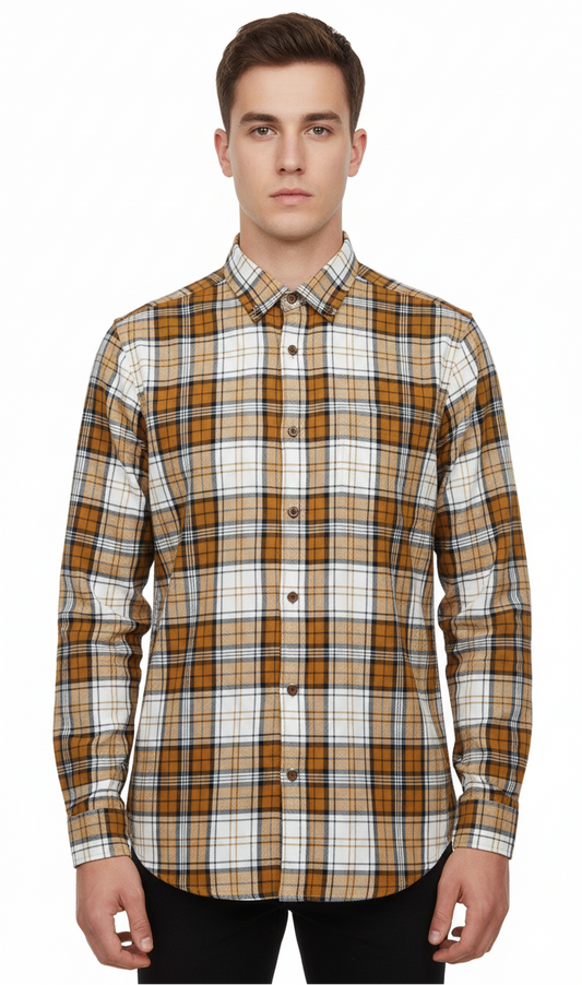 SFERA MEN REGULAR FIT FLANNEL CHECKED SHIRT