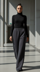 RCVA خواتین چارکول وائڈ ٹانگ ٹراؤزر