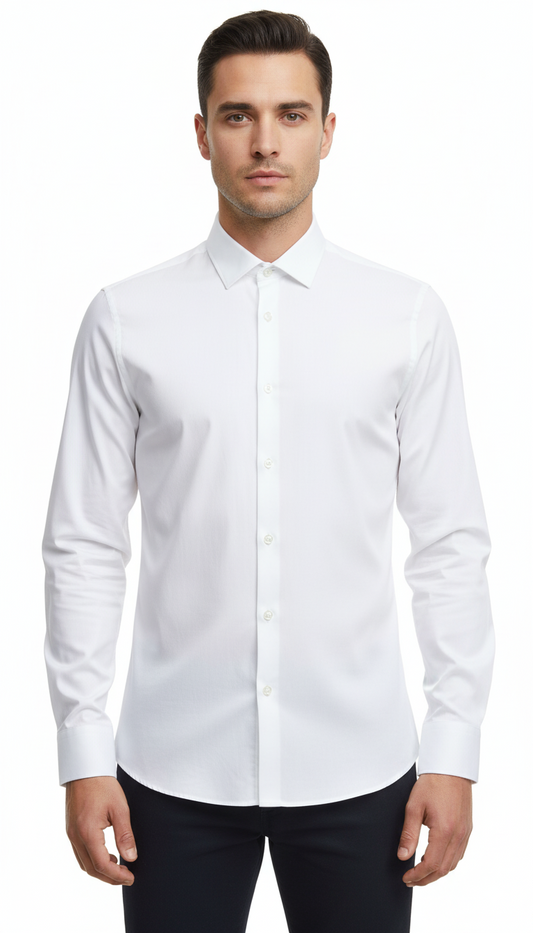 NXT MENS SKINNY FIT WHITE SHIRT