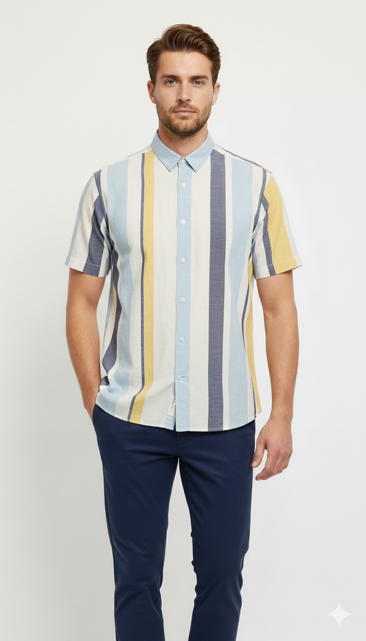 MNG MENS RELAXED FIT HALF SLEEVES SHIRT