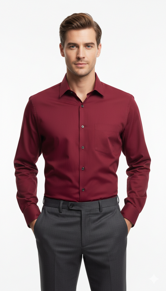 VAN HUSEN FLEX MENS REGULAR FIT BASIC WRINKLE FREE SHIRT