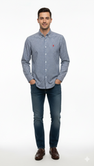 NXT مینز سلم مائیکرو چیک لوگو شرٹ