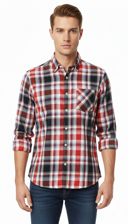 CELIO MENS SLIM FIT MULTICOLOR SMALL CHECKERED SHIRT