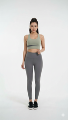Women's Fitness Yoga Bra , Jacket And Pants/Leggings 3 Piece Set