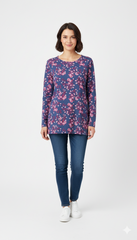 WOMEN'S FULL SLEEVE FLORAL T-SHIRT