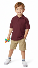Kids Short Sleeve Pique Polo Shirt